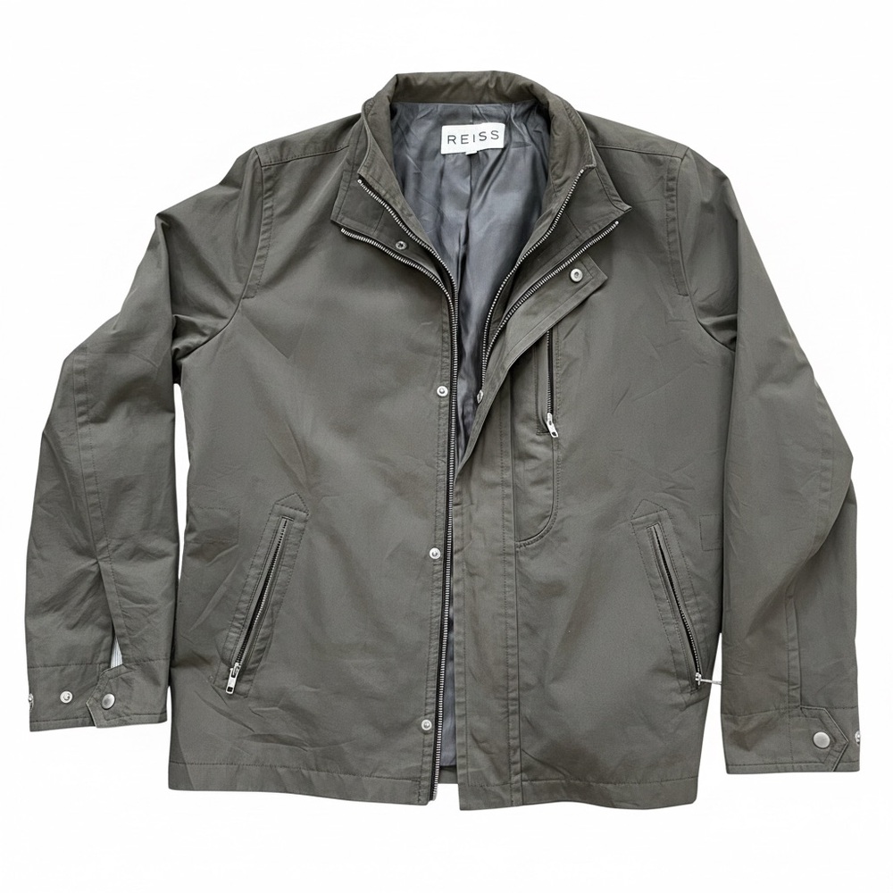 Reiss Men's Lightweight Olive Green Shirt Jacket